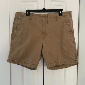 Straight Lived-In Khaki Non-Stretch Shorts for Men